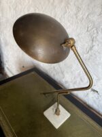 Mid Century Brass & Marble Saucer Lamp - Image 4