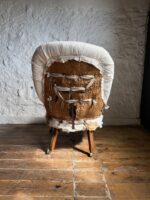 A 19th Century Buttoned Back Bedroom Chair with Turned Legs and Original Castors - Image 4