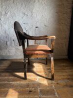 Early 20th Century Armchair with Hand Painted Leather Back - Image 3