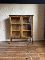 Victorian Bamboo Chinoiserie Glazed Cabinet