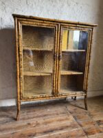 Victorian Bamboo Chinoiserie Glazed Cabinet - Image 11