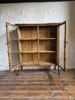 Victorian Bamboo Chinoiserie Glazed Cabinet - Image 5